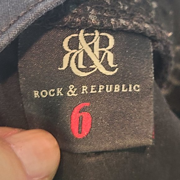 Rock & Republic Berlin Skinny Jeans Black Wash Womens 6 - Picture 8 of 9